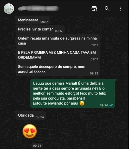 Maria (SC) - minha casa ficou em ordem